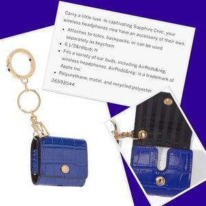 Victoria’s Secret Sapphire Croc Headphone Airpods Case VS Bag Tote Blue Victoria